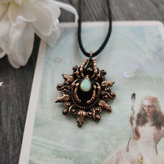 Dreamweaver Baroque Spider Opal Necklace