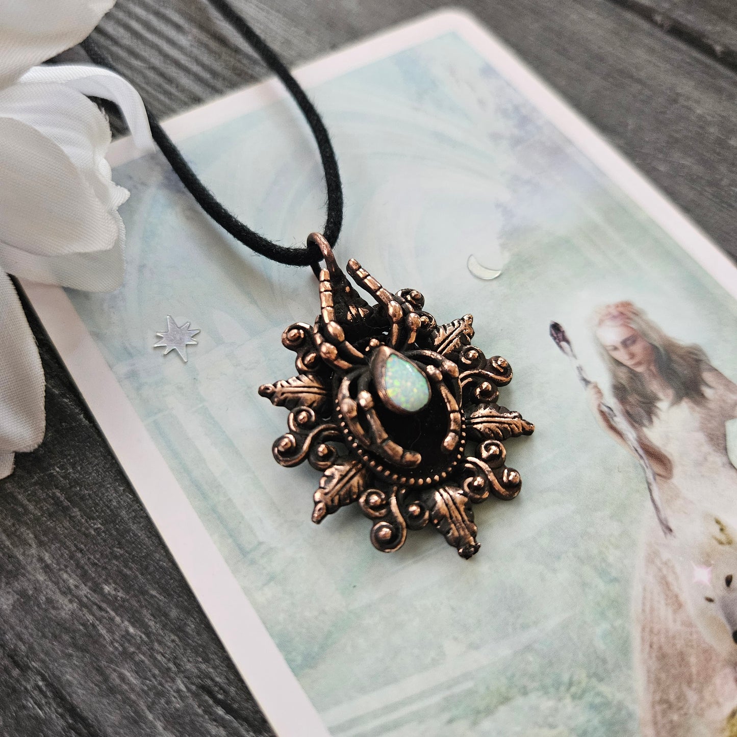 Dreamweaver Baroque Spider Opal Necklace
