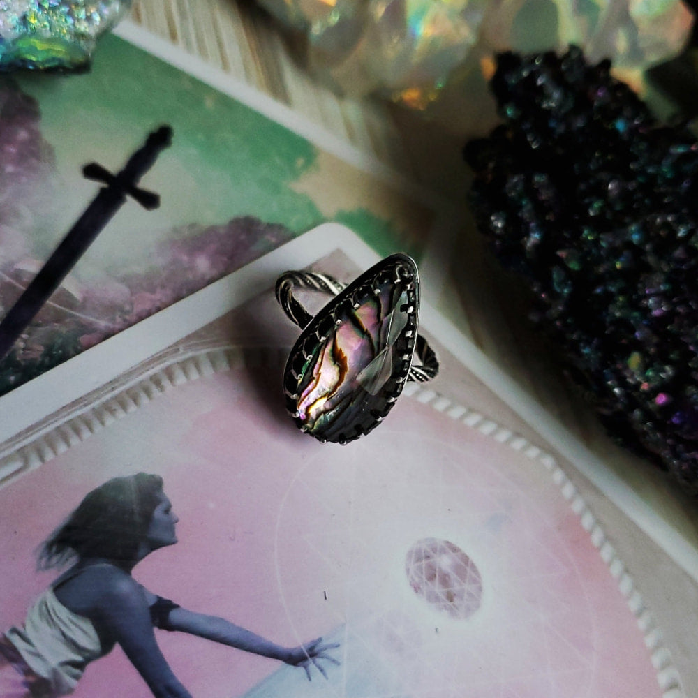 a ring with a picture of a woman on it
