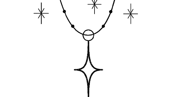 Black pixelated cross necklace with silver accents